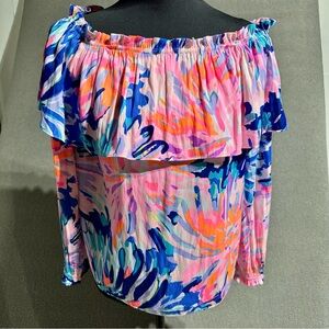 Lilly Pulitzer Off The Shoulder Dee Top Off Tropic Size M